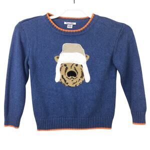 Kitestrings Preppy Kids 5 Novelty Bear Trapper Hat Knit Cotton Pullover Sweater